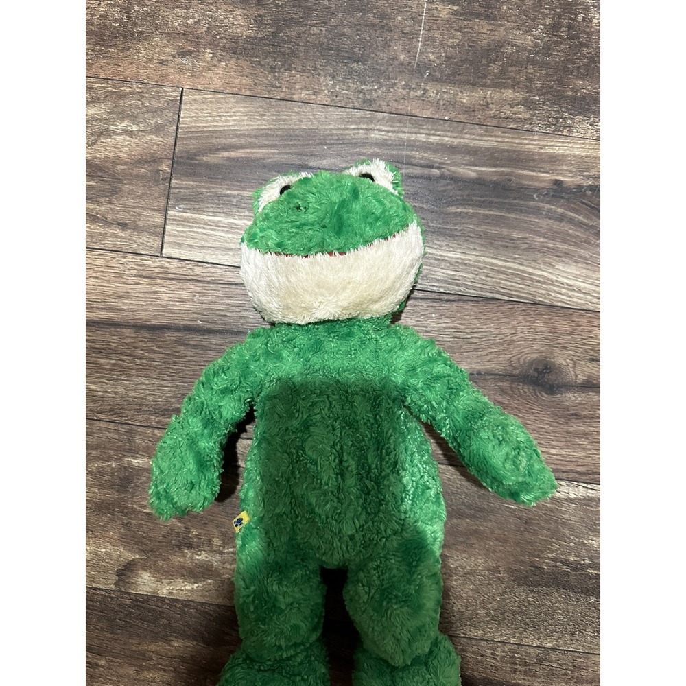 Build-A-Bear Workshop Spring Green Frog Plush Stuffed Animal Emerald Green Cream